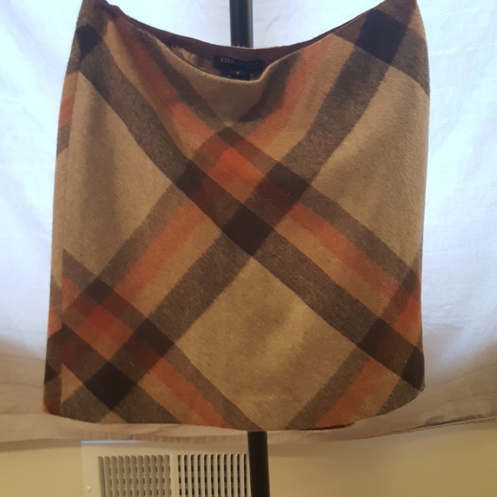 Kenneth Cole Brown and orange skirt